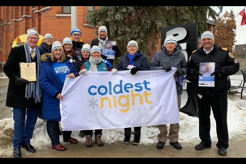 Feb. 22 was officially declared as the Coldest Night of the Year in Orillia during a flag-raising today in front of the Orillia Opera House. 