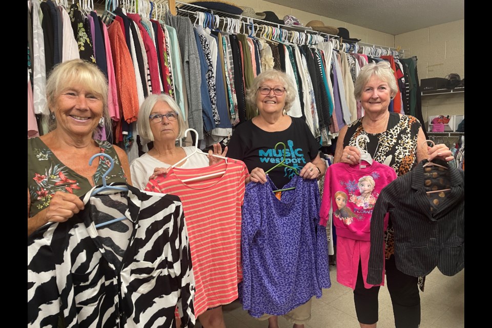 Vinnies’ Thrift Shop volunteers say they enjoy connecting Orillians to affordable apparel. Among the volunteers are Maurine Matias, Pauline Gordon, Charlotte Hawes and Cathy McParland.