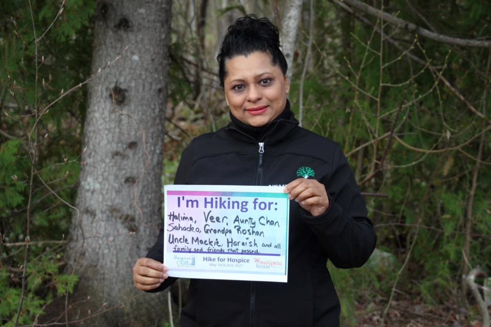More than 60 people, including Hema Roopnarine, above, participated in the 2021 Hike for Hospice, which raised more than $30,000.