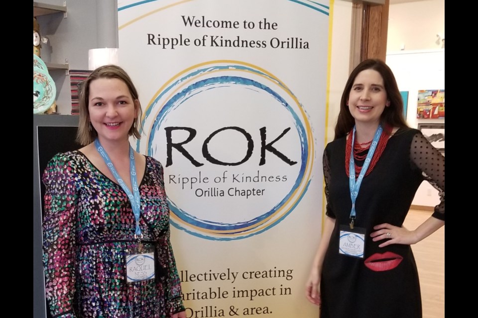 Raquel Ness, left, and Amber McGarvey-Moreland, co-founders of the Orillia chapter of Ripple of Kindness, announced that the Child and Youth Advocacy Centre of Simcoe Muskoka will be the recipient of its next 'gift.' File Photo