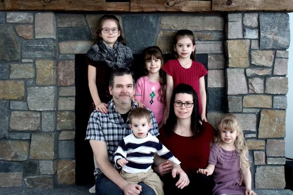 The Wadsworth family is in need of community support this holiday season, as the father of five, Dan Wadsworth, is battling cancer. In the back, from left: DeeAnna, Olivia and Alycia Wadsworth. In the front: Dan, William, Annie and Marissa Wadsworth.
Contributed photo. 