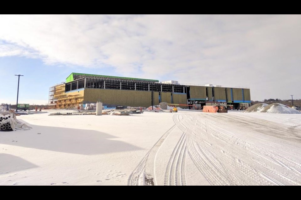 Construction continues on the Orillia Recreation Centre on West Street. It is now expected to open in June.
