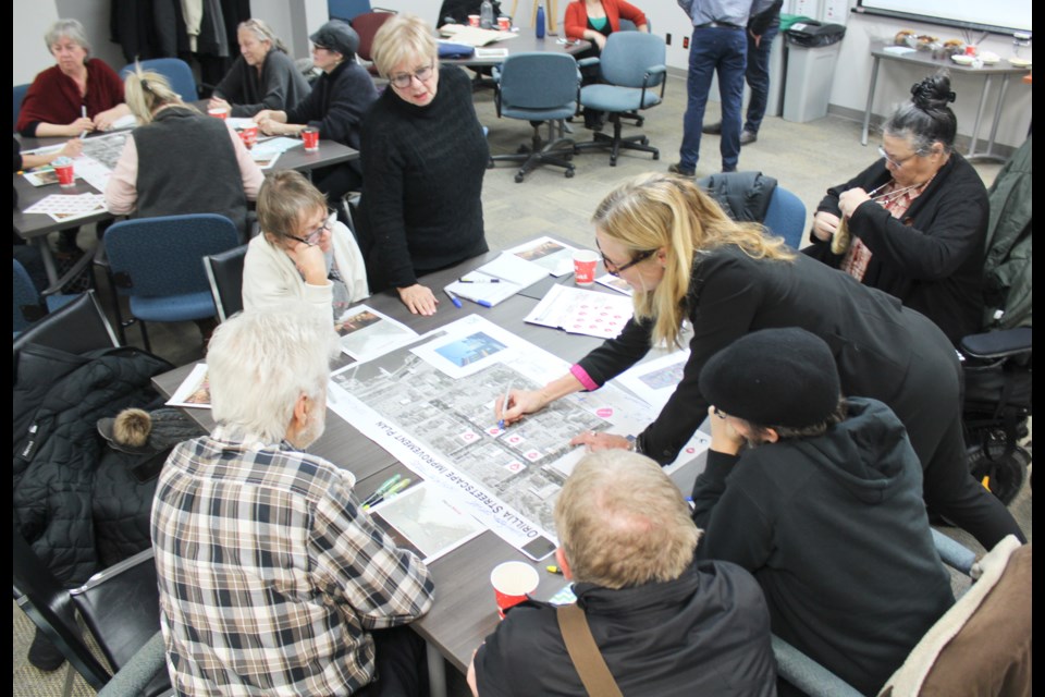 Residents had a chance to share their vision for downtown Orillia during a workshop Thursday at city hall. Nathan Taylor/OrilliaMatters