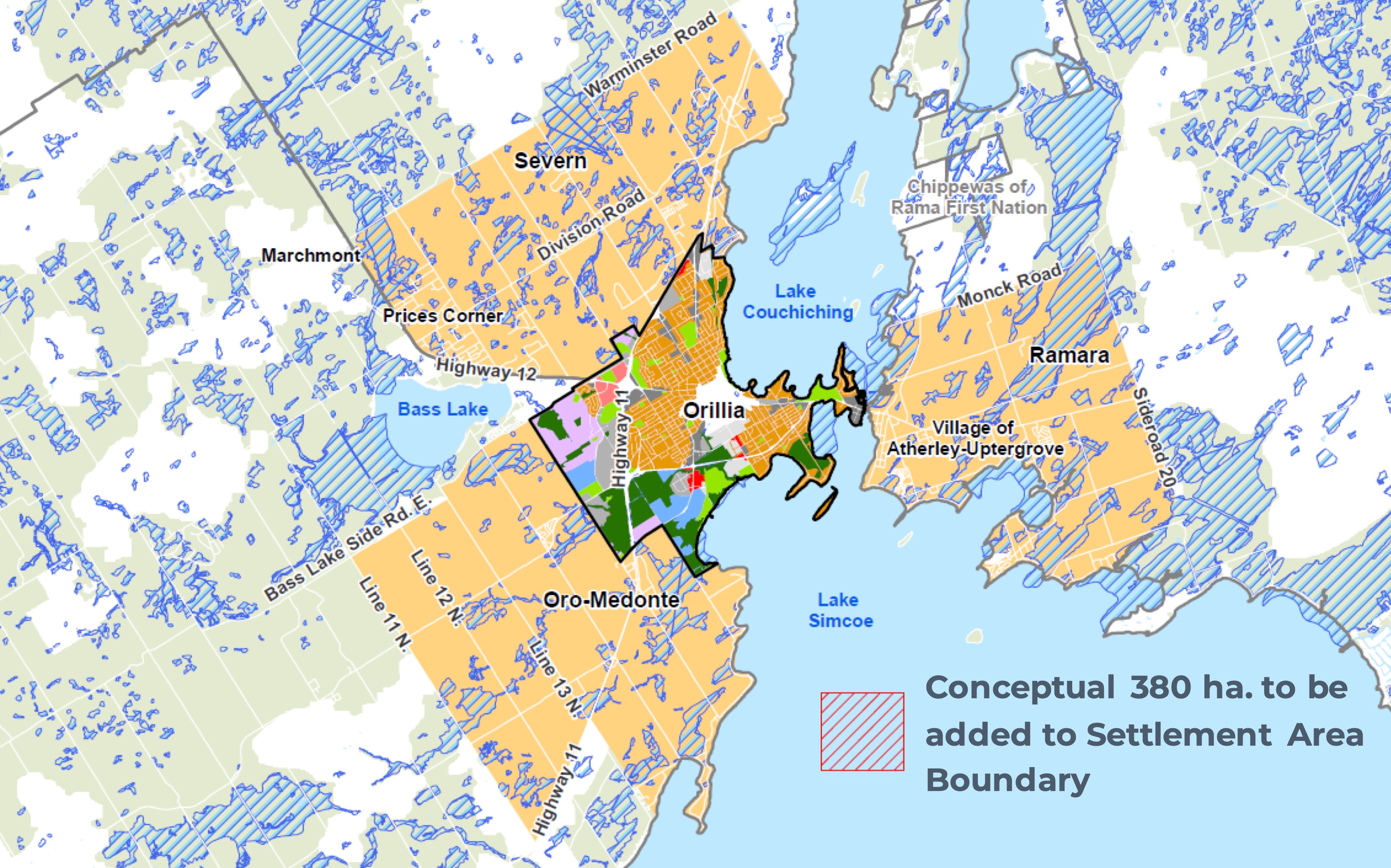Map Of Orillia Area City Needs To Annex 380 Hectares Of Land From Neighbours: Report - Orillia  News