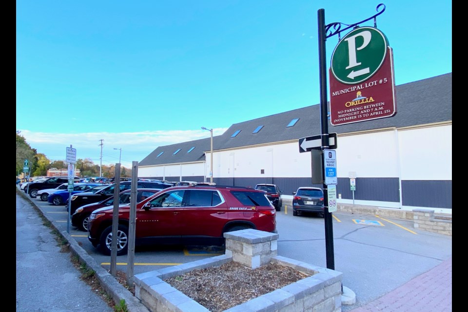 Municipal Parking Lot 5 in downtown Orillia.