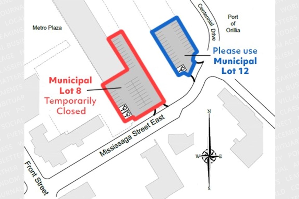 2022-04-22 Key Map Parking Lot Temporary Closure