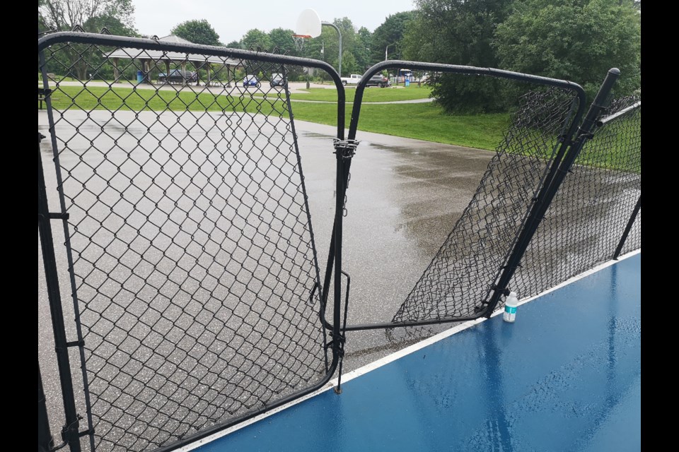 The gates and fencing around the pickleball courts at Homewood Park were vandalized earlier this week.  