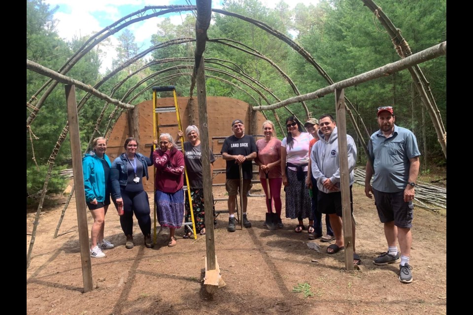 Local Indigenous Grade 8 students spent time recently at Springwater Provincial Park, under the tutelage of local knowledge keepers and educators, building a teaching lodge that can be used by the Simcoe County District School Board year-round.