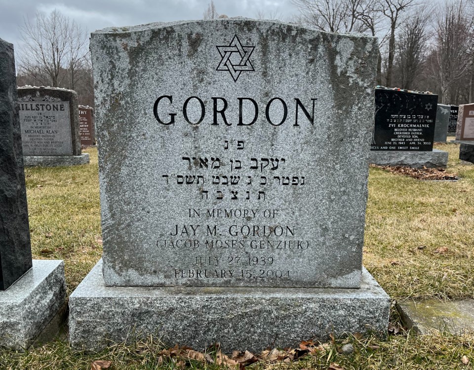 jay gordon headstone epstein column
