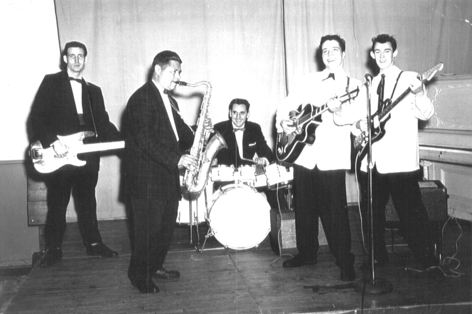 Pat Sweeney, Bobby Branch, Danny Harrison, George Snache and Alex Coules formed a group called The Shadows in the 1950s. Sweeney is shown with his 1959 Fender Precision Bass.