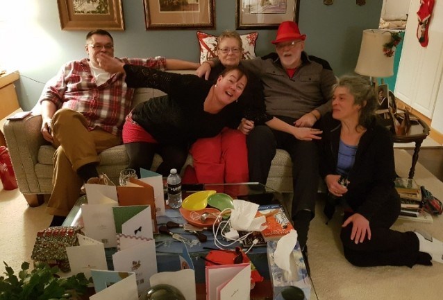 From Left: Michael Fox, Lisa Thompson, Elizabeth Fox, Lyle Fox and Jennifer Lynn Thorne are shown at Lyle's 80th birthday two years ago. Liz and Lyle died two days apart due to the coronavirus.