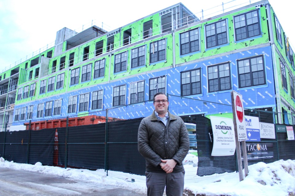 Geoffrey Campbell, managing partner with Oakleigh Developments, is shown outside Matchedash Lofts in downtown Orillia. Nathan Taylor/OrilliaMatters