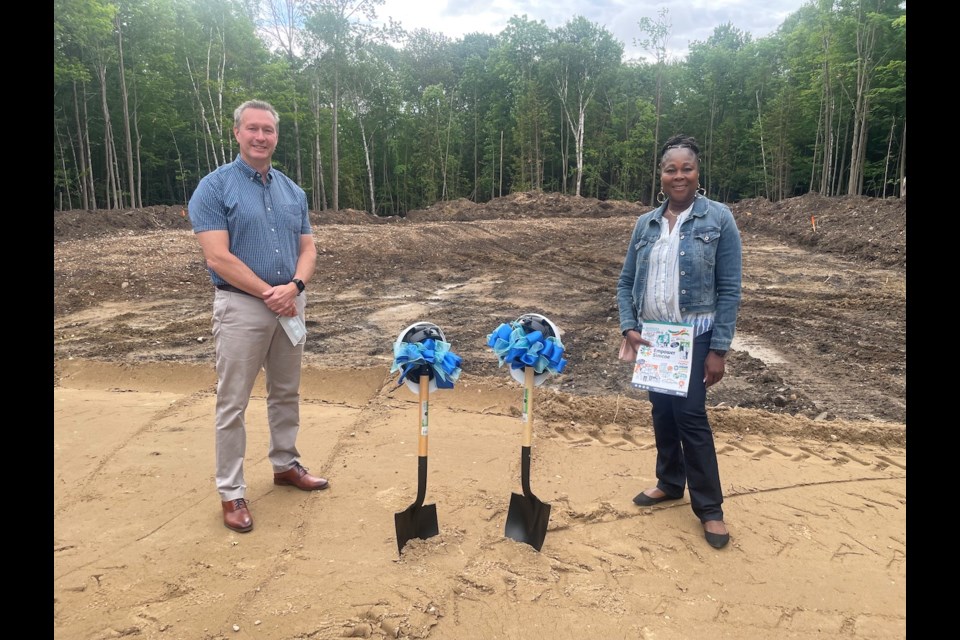 Jim Hughes, the director of the Centre for Behaviour Health Sciences at Mackenzie Health, and Empower Simcoe COO Claudine Cousins, presided over a ground-breaking at the site of its new supported living teatment home, Lakeshore Ridge. 