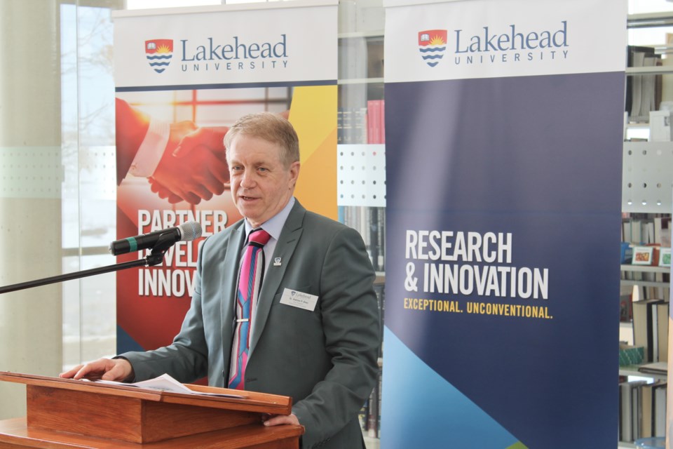 Andrew Dean, Lakehead University's vice-president of research and innovation, welcomed the crowd to Research and Innovation Week in 2019. Nathan Taylor/OrilliaMatters File Photo