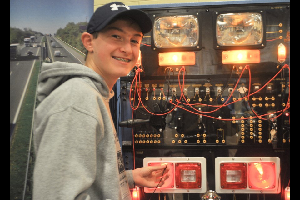 Twin Lakes Secondary School Grade 9 student Matt Lariviere attended the Explore the Trades event Tuesday. Andrew Philips/OrilliaMatters