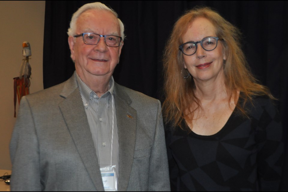 Playwright Catherine Frid and John McCullough participated in Wednesday’s 26th annual Suicide Awareness Conference Simcoe Muskoka near Orillia. Andrew Philips/OrilliaMatters