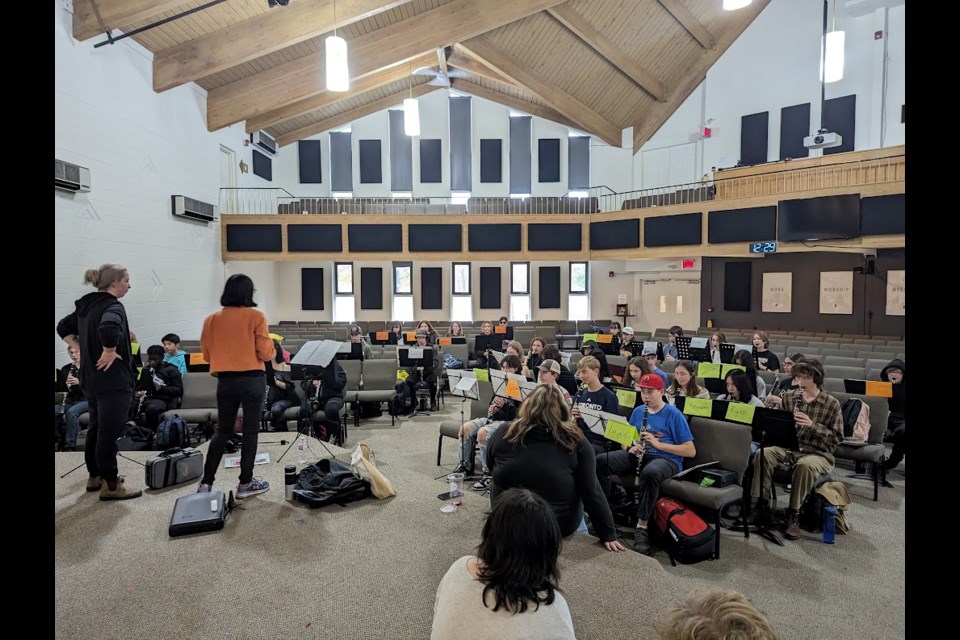More than 300 students from schools across the region were in Orillia Friday for a Beginning Band Symposium. The students worked in small groups at both Orillia Secondary School and Emmanuel Baptist Church.
