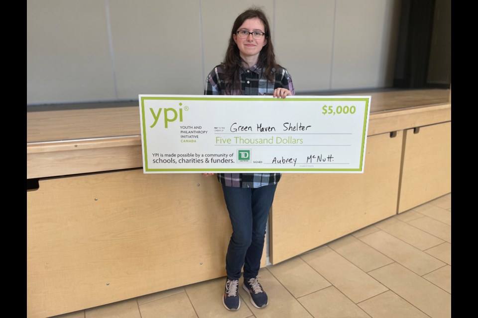 OSS student Aubrey McNutt was awarded $5,000 on Friday afternoon for her presentation on Green Haven Shelter for Women through the Youth Philanthropy Initiative.