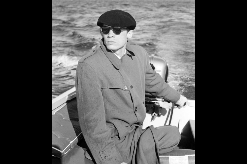 Glenn Gould is shown in his boat on Lake Simcoe. The world-renowned pianist's connection to our area will be the focus of a History Series presentation May 15. Jock Carroll photo