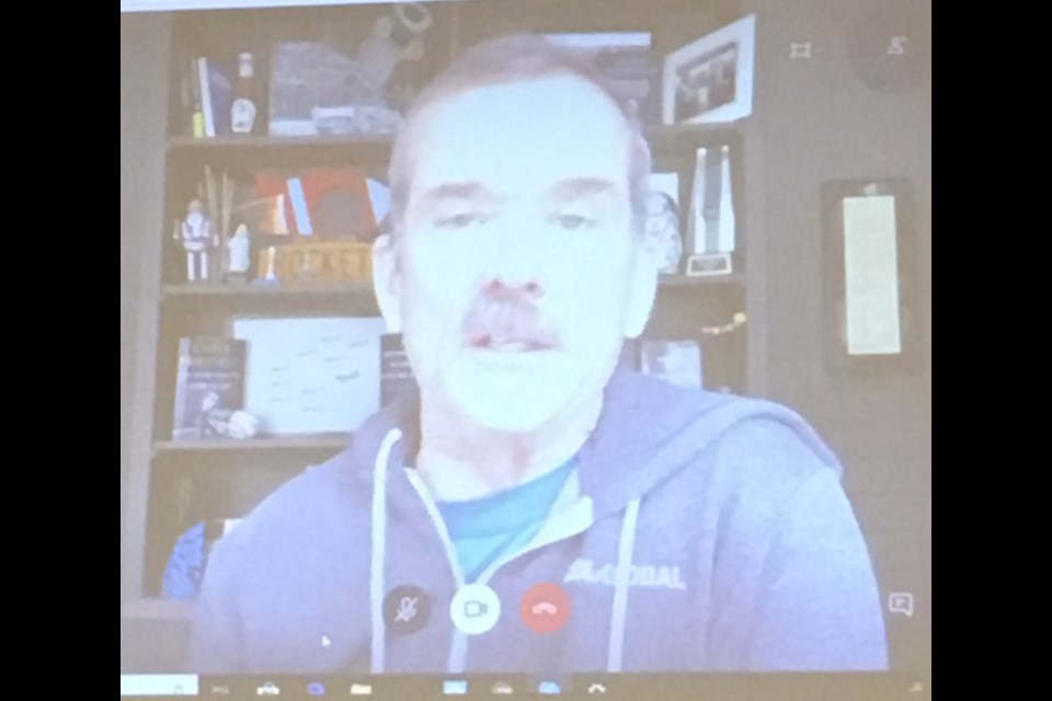 Canada's best-known astronaut, Commander Chris Hadfield, talked to Coldwater Public School students via Skype this morning. Contributed photo