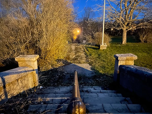 Orillia's Melanie Leon, a student at Lakehead, recently did a photo essay at the former Huronia Regional Centre on Memorial Avenue. These stairs lead to the Administration building at the HRC.