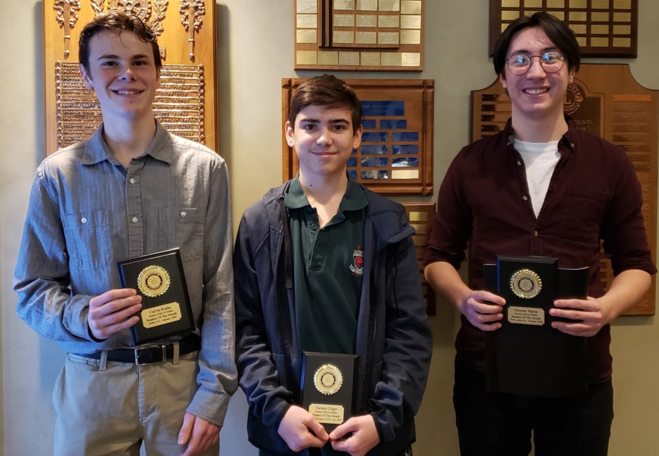 rotary students of the month jan 2020