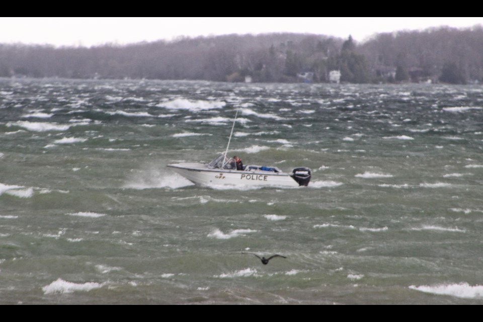 Police rescued 20 people from Lake Simcoe in Orillia on Friday after their canoes capsized during a wind storm. Nathan Taylor/OrilliaMatters