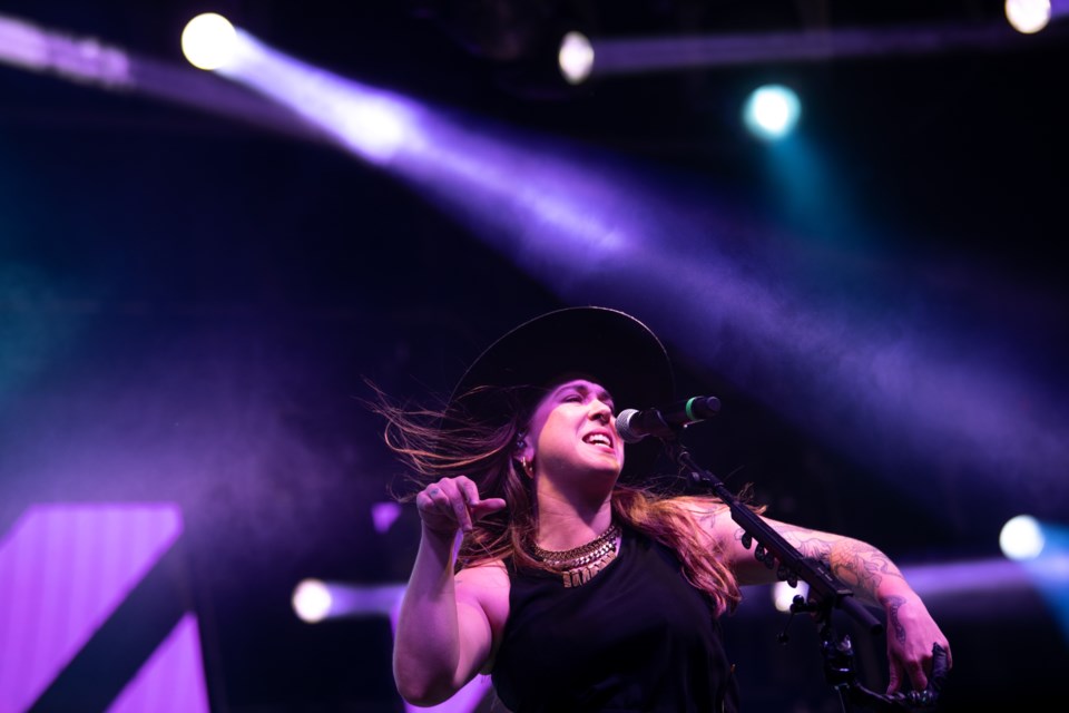 Serena Ryder performs on the main stage at the Mariposa Folk Festival in Orillia on July 10.