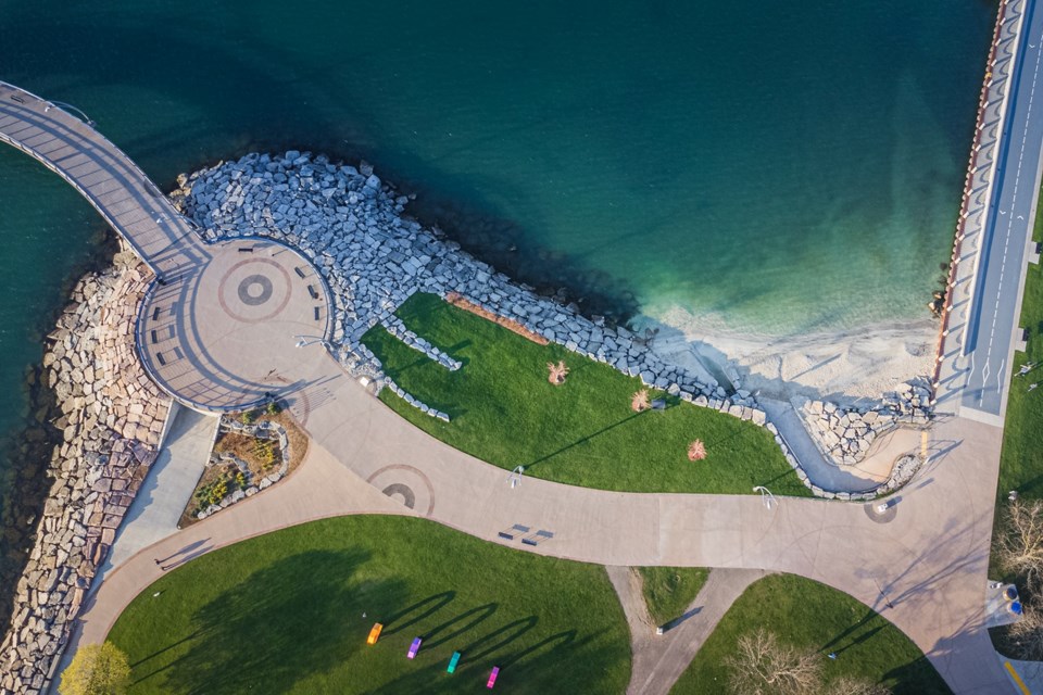 This aerial photo of the Burlington Pier by Chelsey Breeze of Burlington earned the Judges' Favourite award in the "Lake Impacts" category.