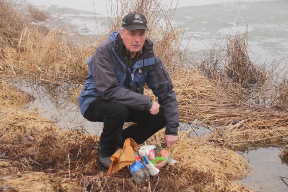 Plastic and other waste items are hazardous to marine and bird life, according to Bob Bowles, a local environmentalist. He is once again organizing a community cleanup and is encouraging people to volunteer to pitch in. Mehreen Shahid/OrilliaMatters