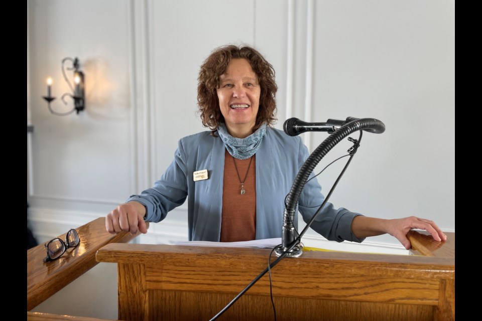 Dorthea Hangaard, executive director of the Couchiching Conservancy, is shown during the organization's annual general meeting Saturday.
