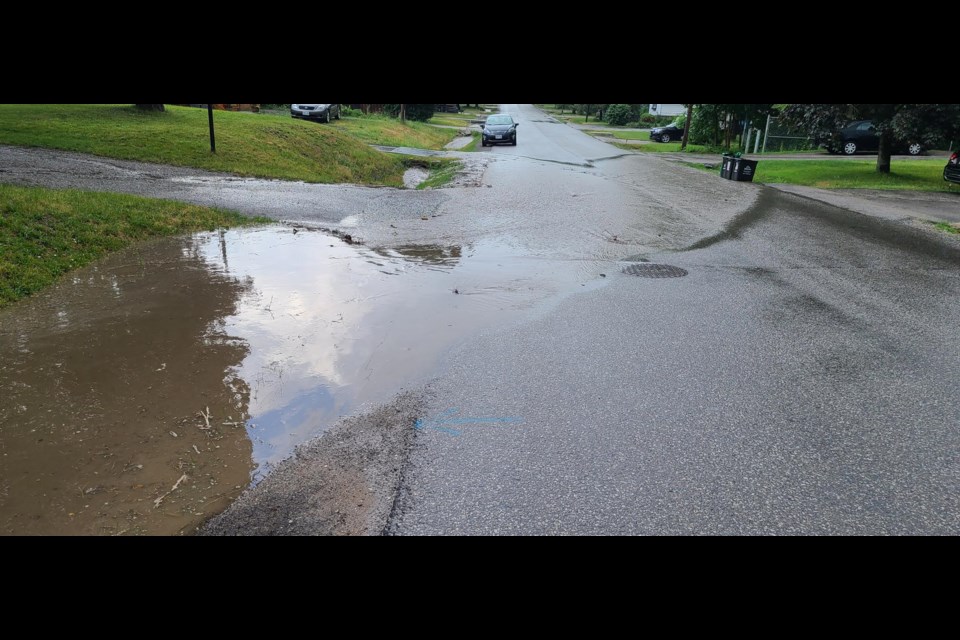 Flooding has been a new occurrence on Homewood Avenue after the City of Orillia reconfigured the roadway ditches last summer.  