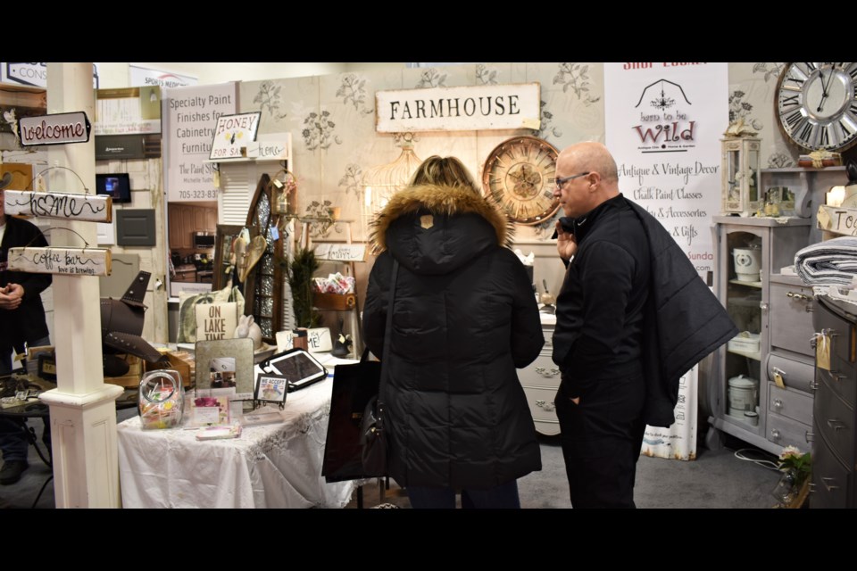 There was lots to see at the Barn to be Wild booth - one of 82 at this weekend's Simcoe Spring Home and Cottage Show at the Barnfield Point Recreation Centre. Dave Dawson/OrilliaMatters