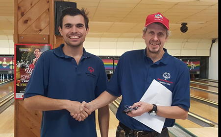 David Pratt and Evan Pittam won medals in five-pin bowling at the provincial championship to qualify for the Canadian championship in P.E.I. Diners who eat at Boston Pizza April 30 will help raise funds for the athletes’ trip to the east coast. Contributed photo