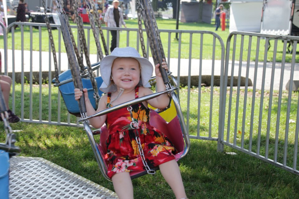 Abigail Davison, 3, of Orillia, enjoyed the Rotary/Lions FunFest last year. The annual event returns to Couchiching Beach Park this weekend. Mehreen Shahid/OrilliaMatters
