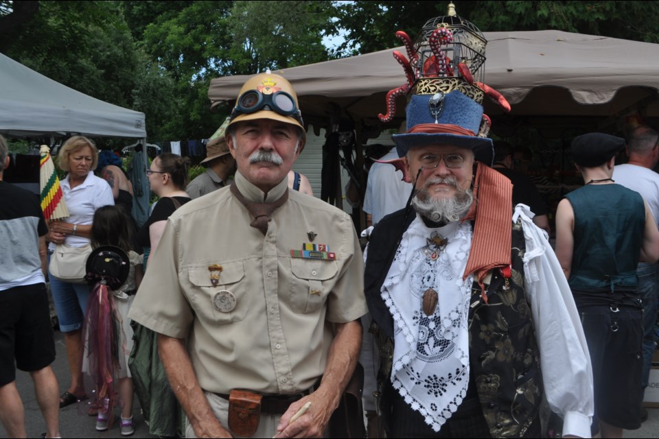 Randolph Rice, from Barrie, left, dressed up as a soldier based in India circa 1890 while Toronto's John Sproule followed the festival's oceanic theme. Andrew Philips/OrilliaMatters