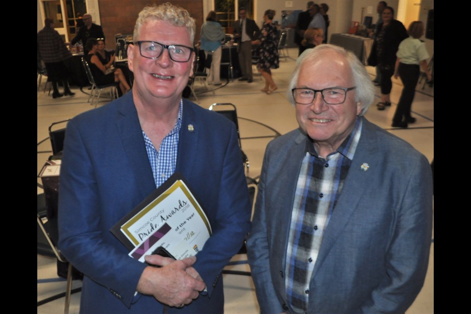 Orillia Mayor Steve Clarke, left, and Coun. Ted Emond were honoured that the city's been recognized for its work to create a more inclusive community. Andrew Philips/OrilliaMatters