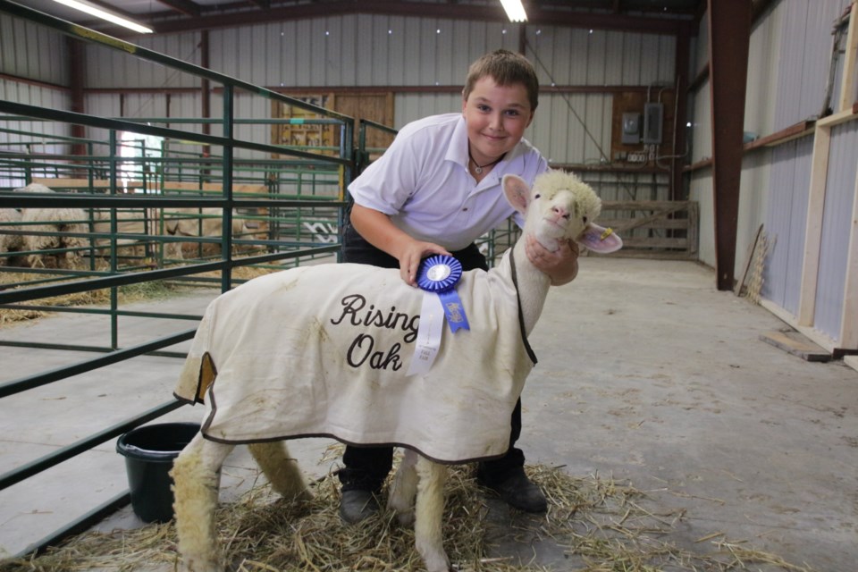 Lucas Cairncross, 12, and Fidget, the six-month-old lamb won second prize in a show. Mehreen Shahid/OrilliaMatters