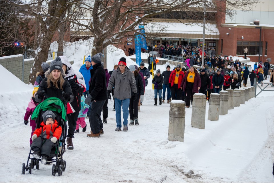 About 670 people took part in Saturday's Coldest Night of the Year fundraiser in Orillia.