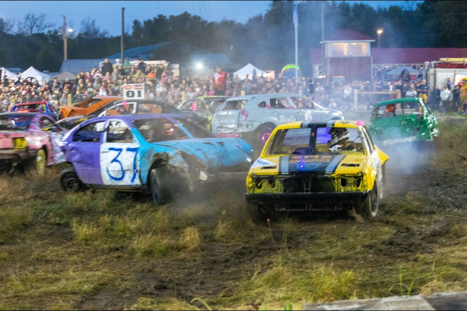 The stands at the Coldwater Fall Fair were completely full for the demolition derby on Friday night. 