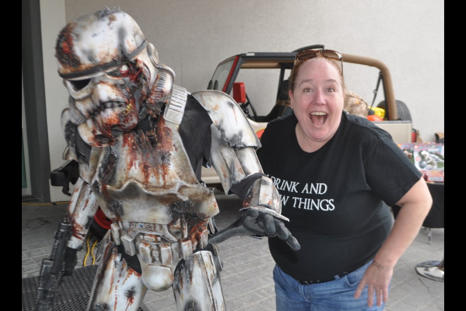 Midland resident Alison Clarke is pictured with a zombie stormtrooper during Cottage CountryCon. Andrew Philips/OrilliaMatters