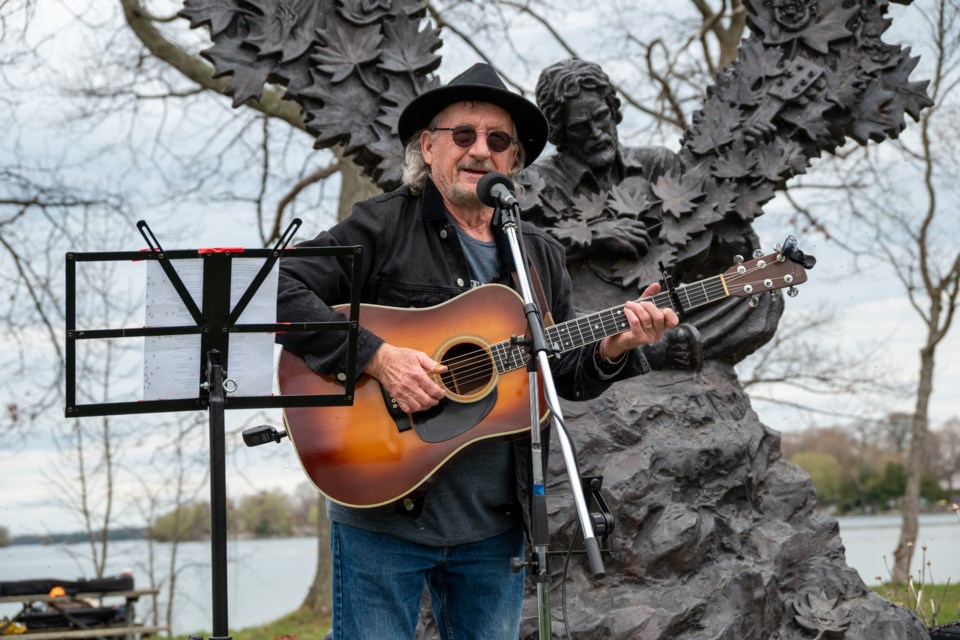 Orillia musician Steve Porter performed Face of a Thousand People in Tudhope Park on Wednesday afternoon during a gathering to honour the late Gordon Lightfoot. 
