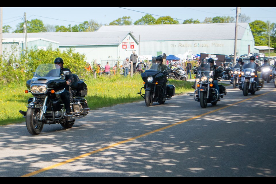 About 250 motorcyclists took part in Saturday's Huronia Ride for Dad.