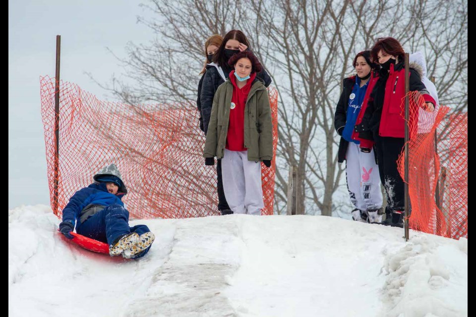 The toboggan slide was a popular activity Saturday at Severn Winterfest. Activities continue throughout the day and this evening at ODAS Park.