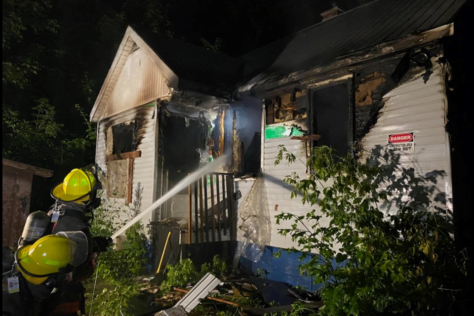 An uninhabited home on Cowan Street was destroyed by fire Saturday night.