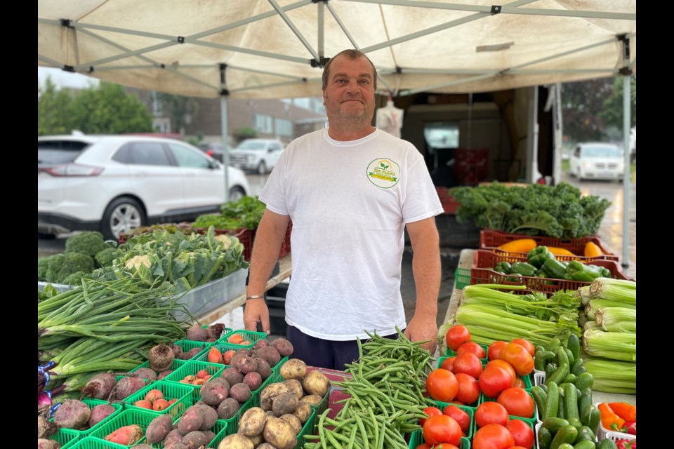 Bob Pirivatric, of JBR Farms, sells fresh produce at the Orillia Farmers' Market each week.
