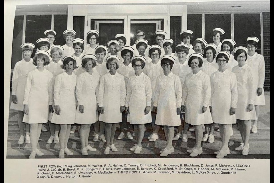 Pictured are the Orillia Soldiers’ Memorial Hospital nursing graduates of 1970.