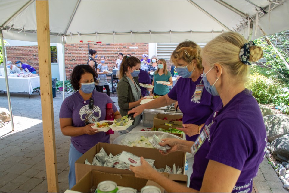 Orillia Soldiers' Memorial Hospital staff were treated to a barbecue lunch Friday afternoon.