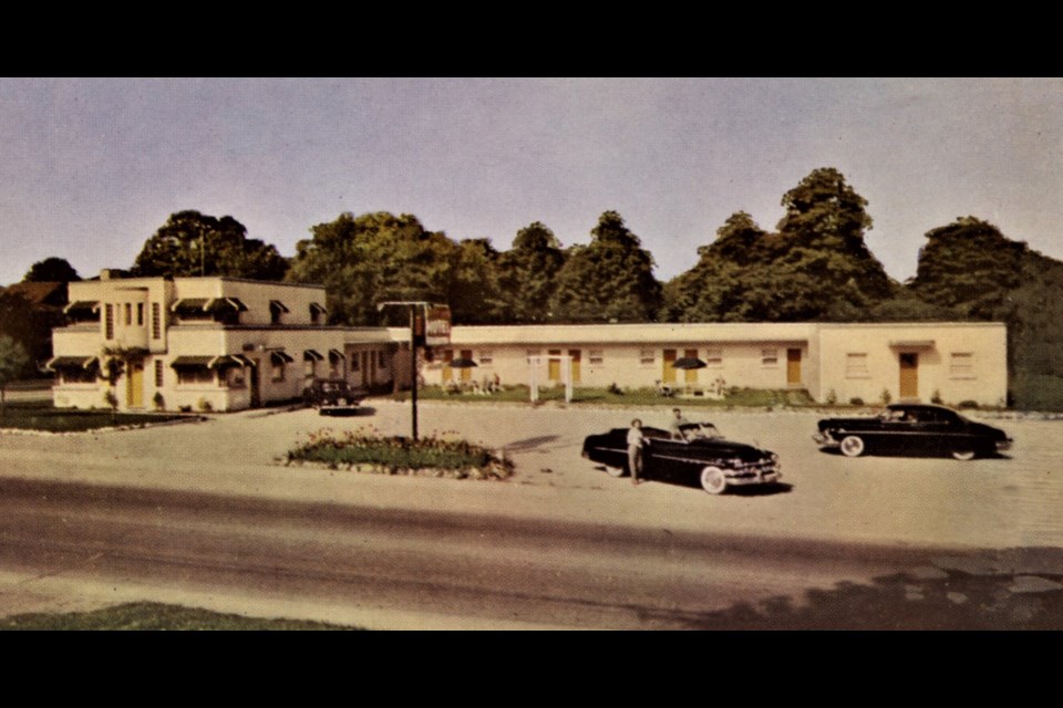 These two 1951 Mercurys give away the date of this postcard featuring the Northcourt Motel shortly after it was built.