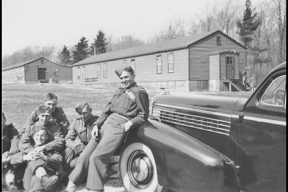 This is an historical image found in Camp 26. In this photo, members of the A squad are shown on duty in April of 1944.